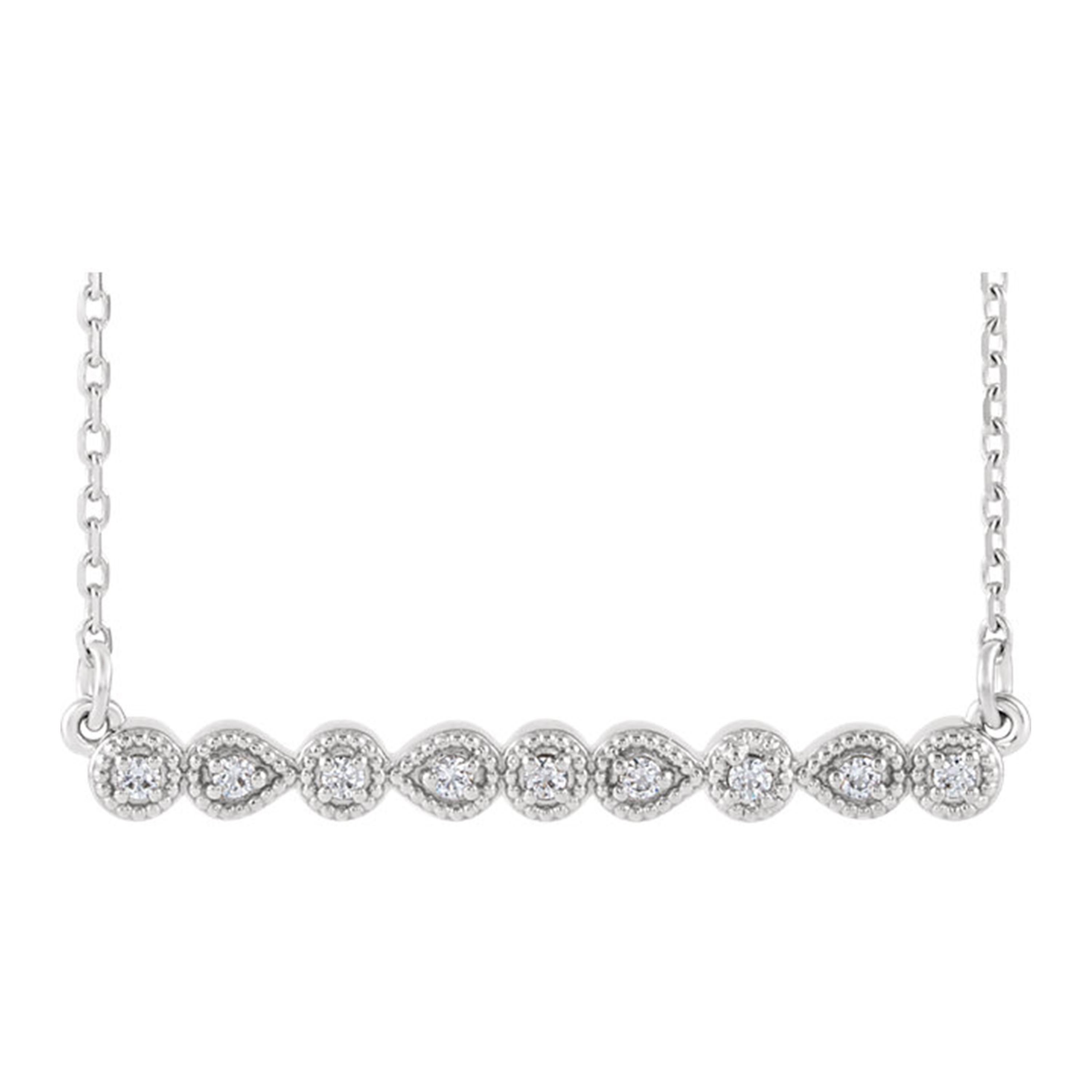 0.08 Carat Diamond Bar Necklace