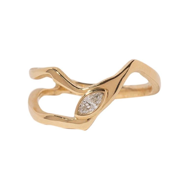 Milamore Fine Jewelry 0.08 Carat Diamond Kintsugi Ring I For Sale