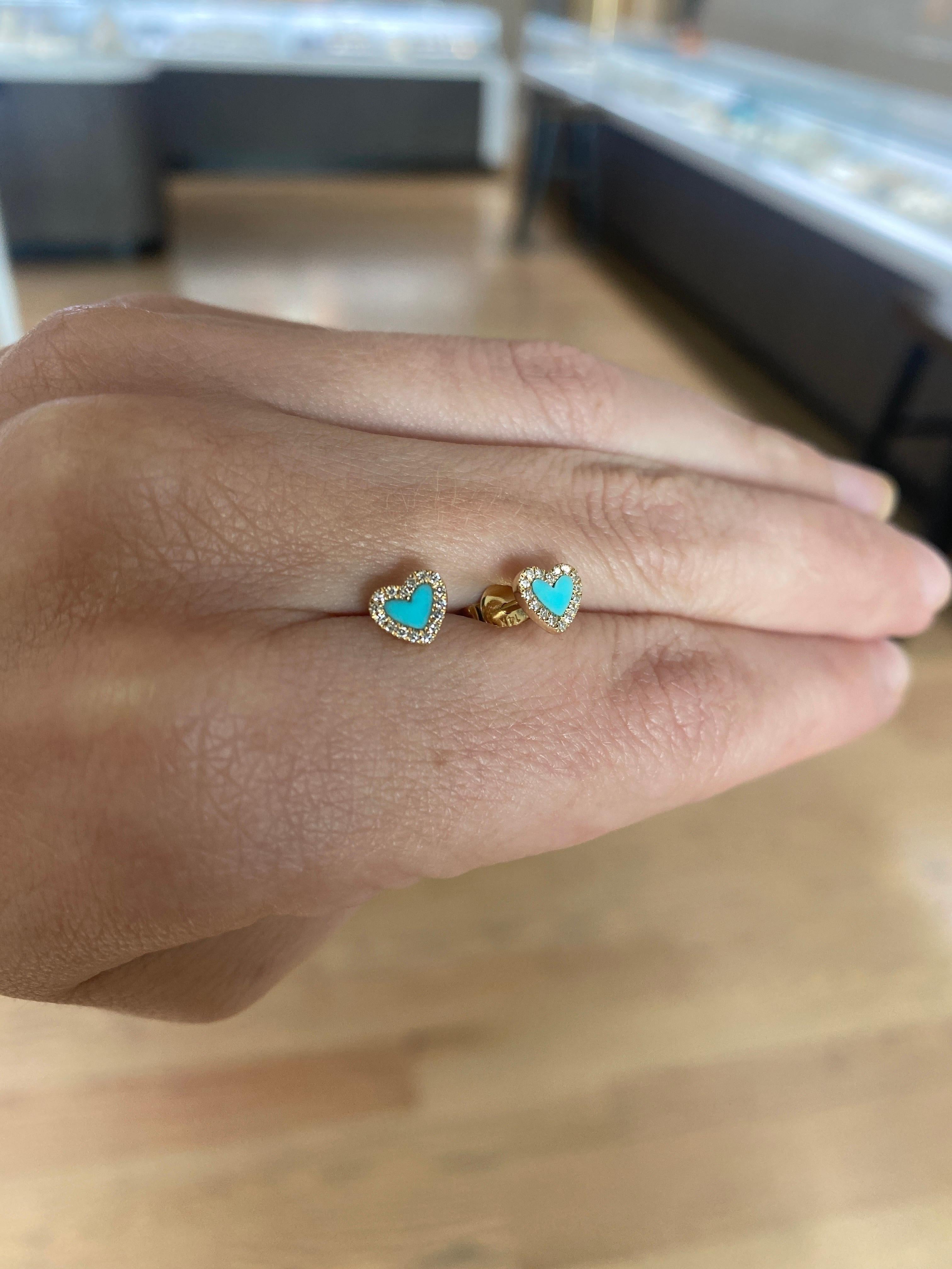 heart-shaped turquoise earrings