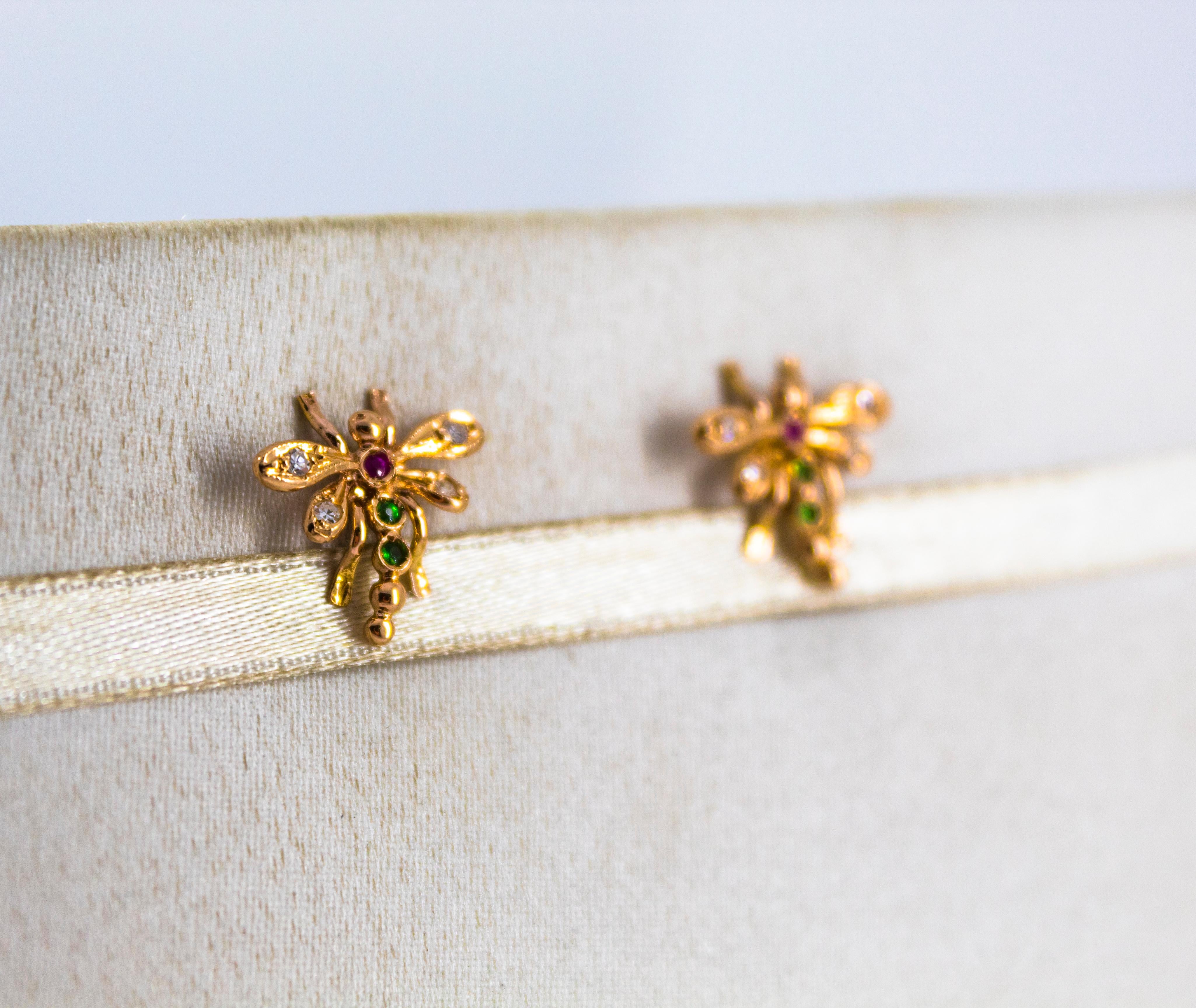 emerald dragonfly earrings