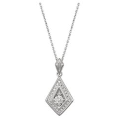 0.08ct Diamond Kite 18 Karat White Gold Mini Pendant