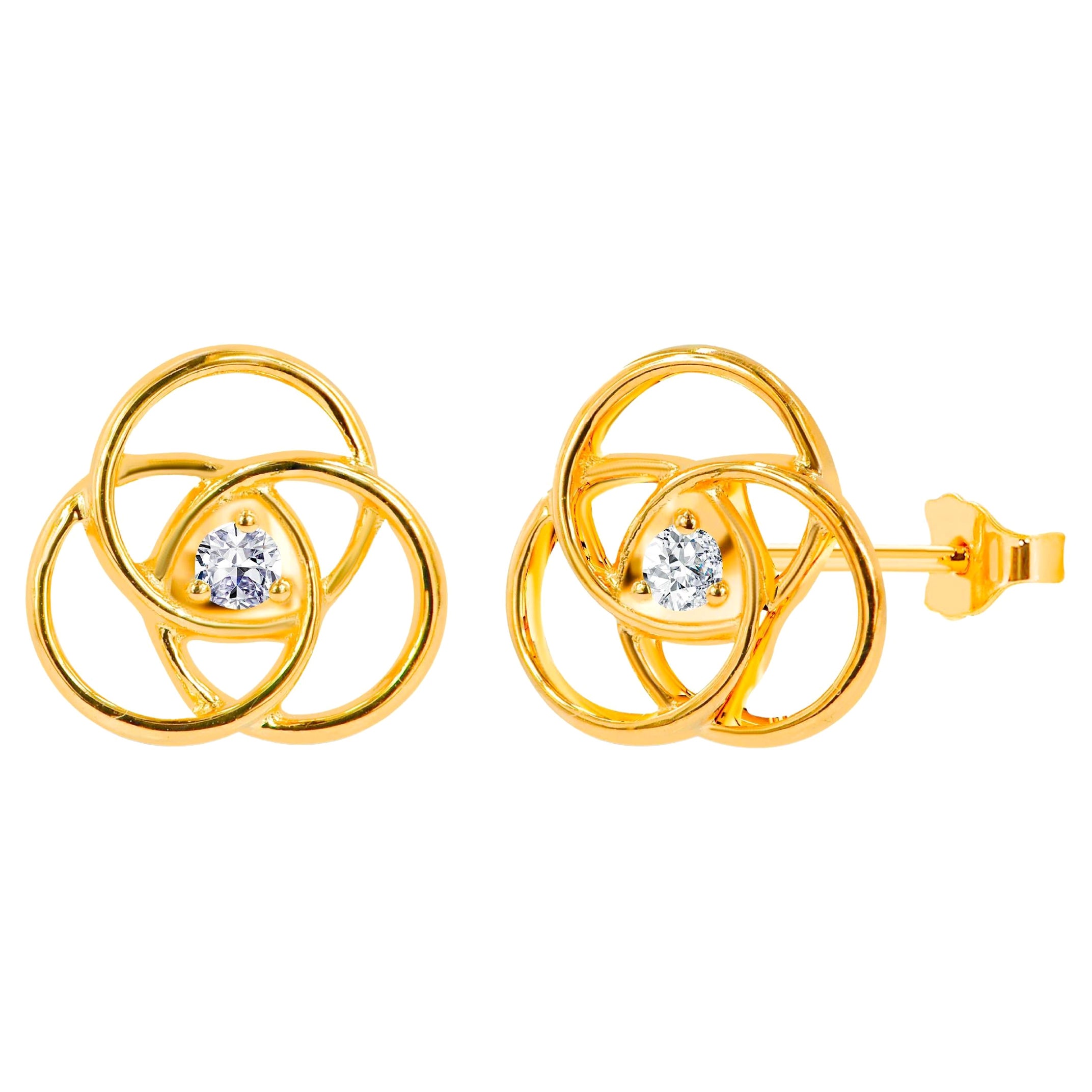 0,08 Karat Diamant-Ohrstecker aus 14 Karat Gold
