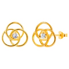 Boucles d'oreilles avec diamant 0,08ct en or 18k
