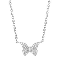 0.08ct Round Brilliant Cut Diamond Butterfly Necklace