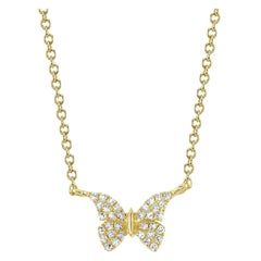 Collier papillon en diamant à taille ronde et brillante de 0,08ct Collier papillon en diamant à taille ronde et brillante de 0,08ct