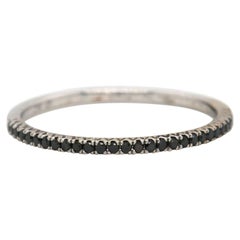 0.08ctw Black Diamond Thin Wedding Band Ring in 18K White Gold