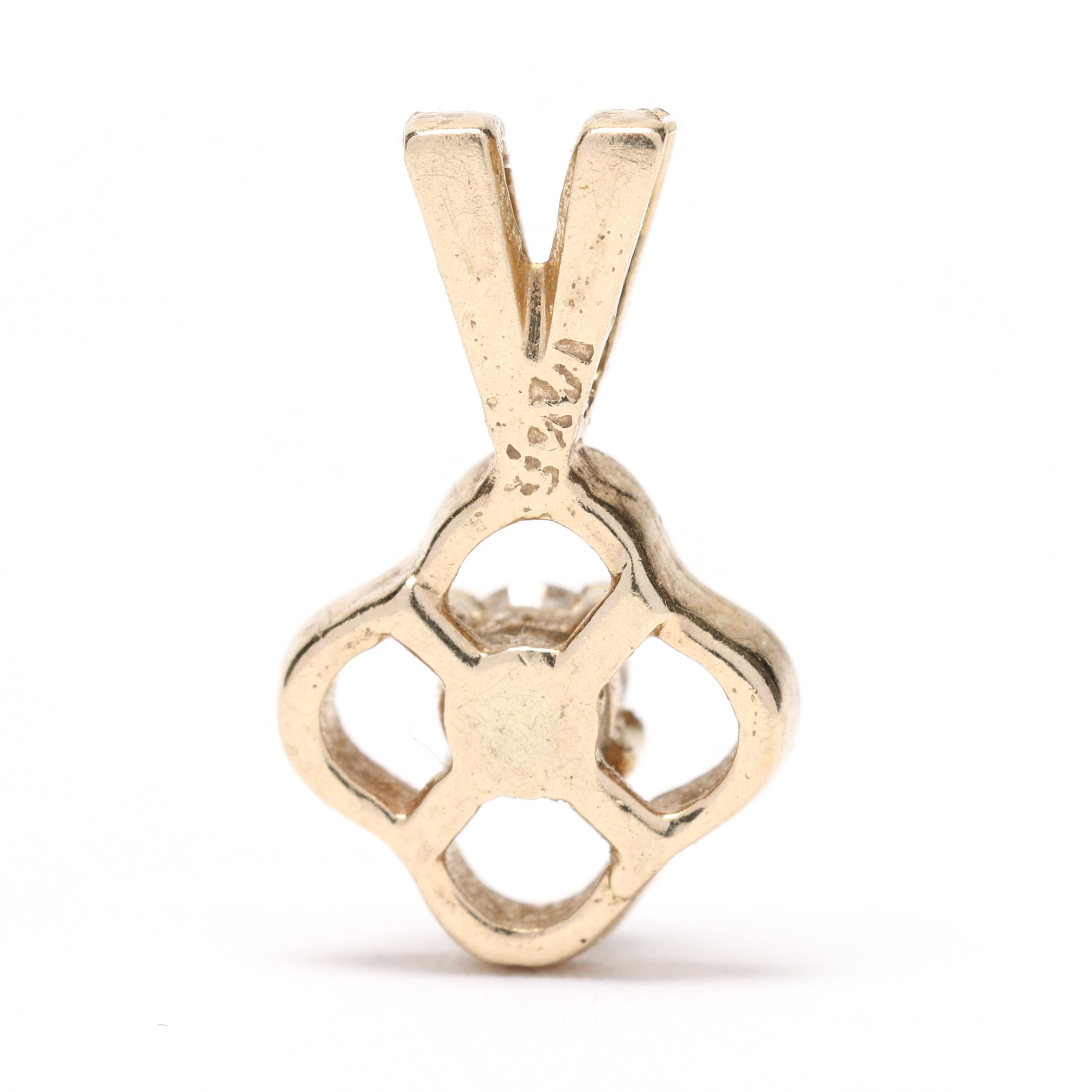 Add a touch of whimsy and elegance to your jewelry collection with this charming mini diamond charm pendant. Crafted from 14k yellow gold, this dainty pendant features a flower shape design set with 0.08 carats of a sparkling diamond. The intricate