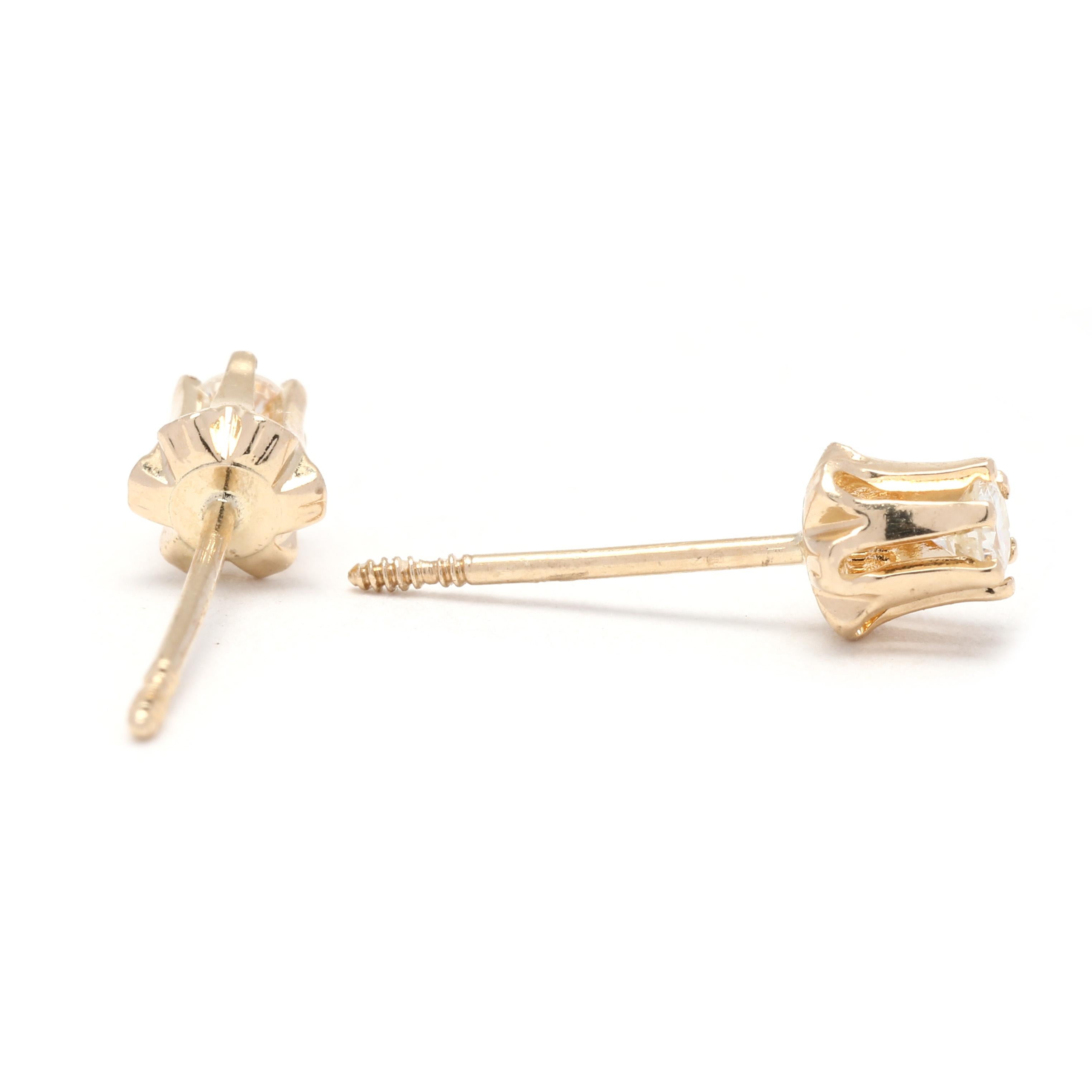 Take your look back to the past with these 14K Yellow Gold Diamond Tulip Stud Earrings. These earrings feature 0.08ctw of ultra-delicate diamonds, set on craft metal. With a length of 4.15 MM, these vintage studs will perfectly complete your