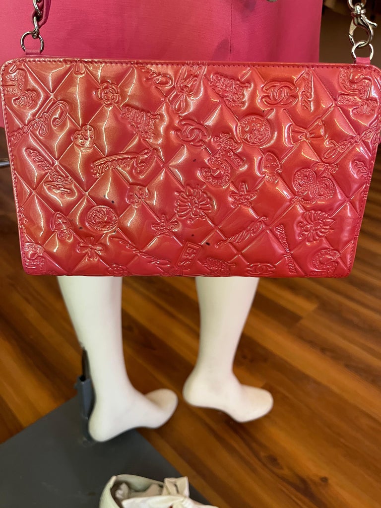Used Chanel Mademoiselle Monaco Biarritz Purse Pink Patent Shoulder Bags  Shw AUT