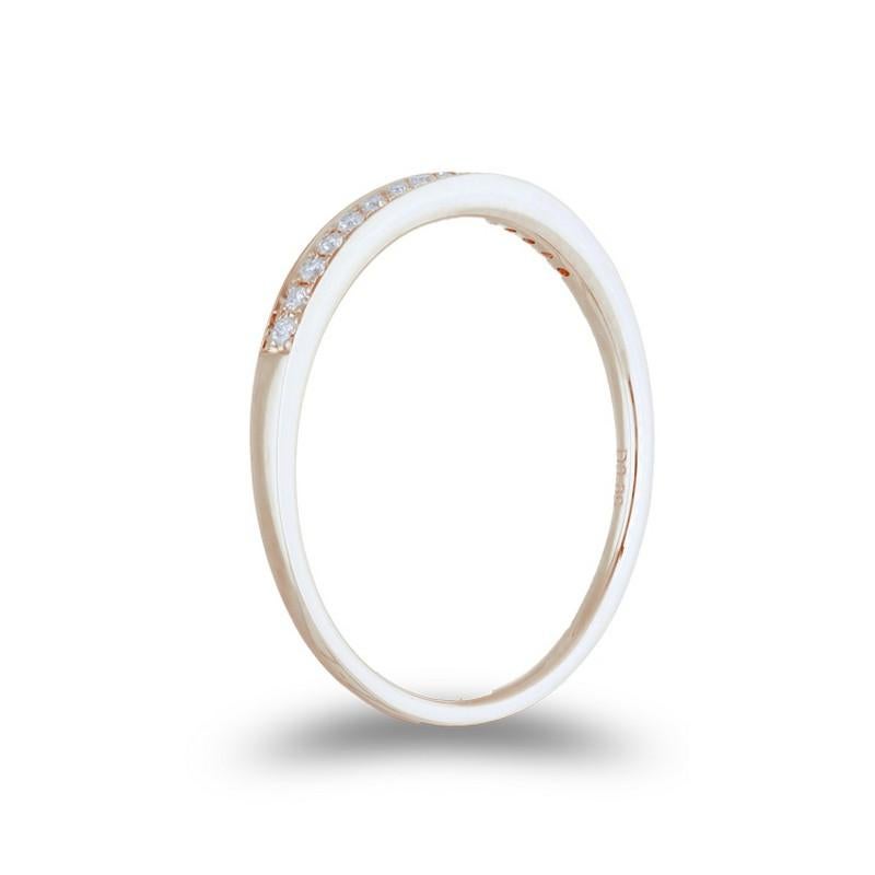 Modern 0.09 Carat Diamonds Wedding Band 1981 Classic Collection Ring in 14K Rose Gold For Sale