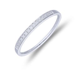 0.09 Carat Diamonds Wedding Band 1981 Classic Collection Ring in 14K White Gold