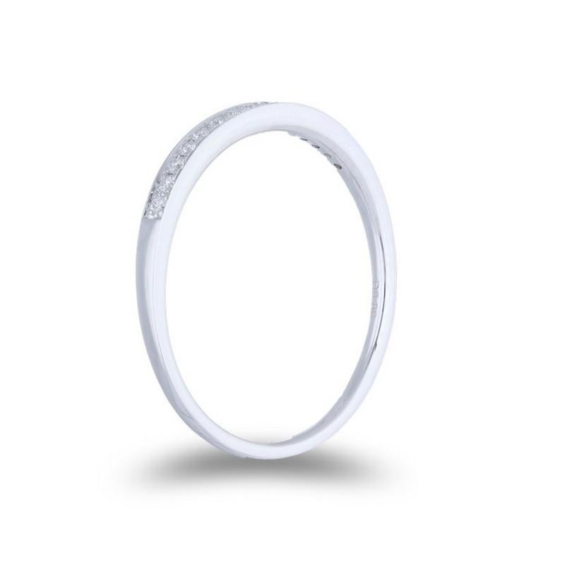 Modern 0.09 Carat Diamonds Wedding Band 1981 Classic Collection Ring in 14K White Gold For Sale