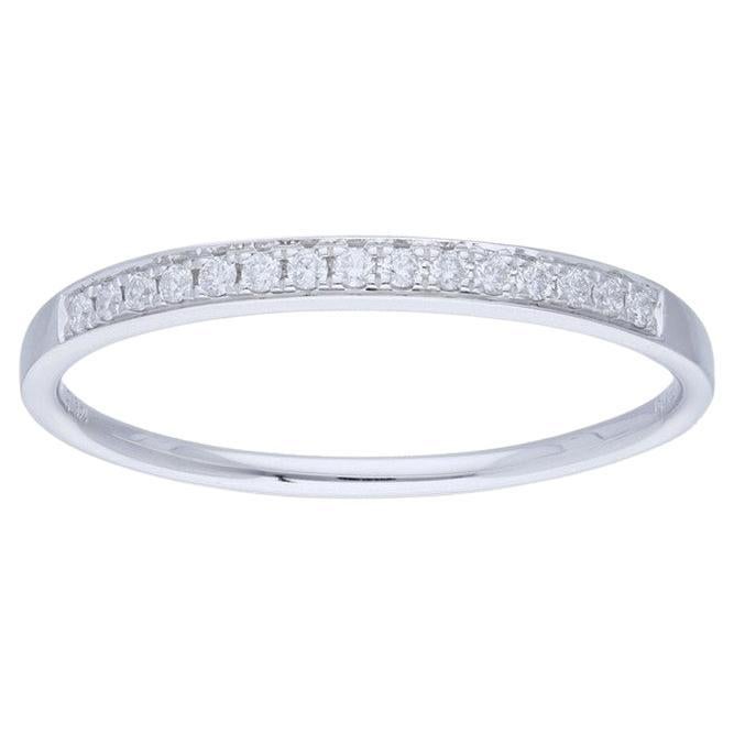 0.09 Carat Diamonds Wedding Band 1981 Classic Collection Ring in 14K White Gold