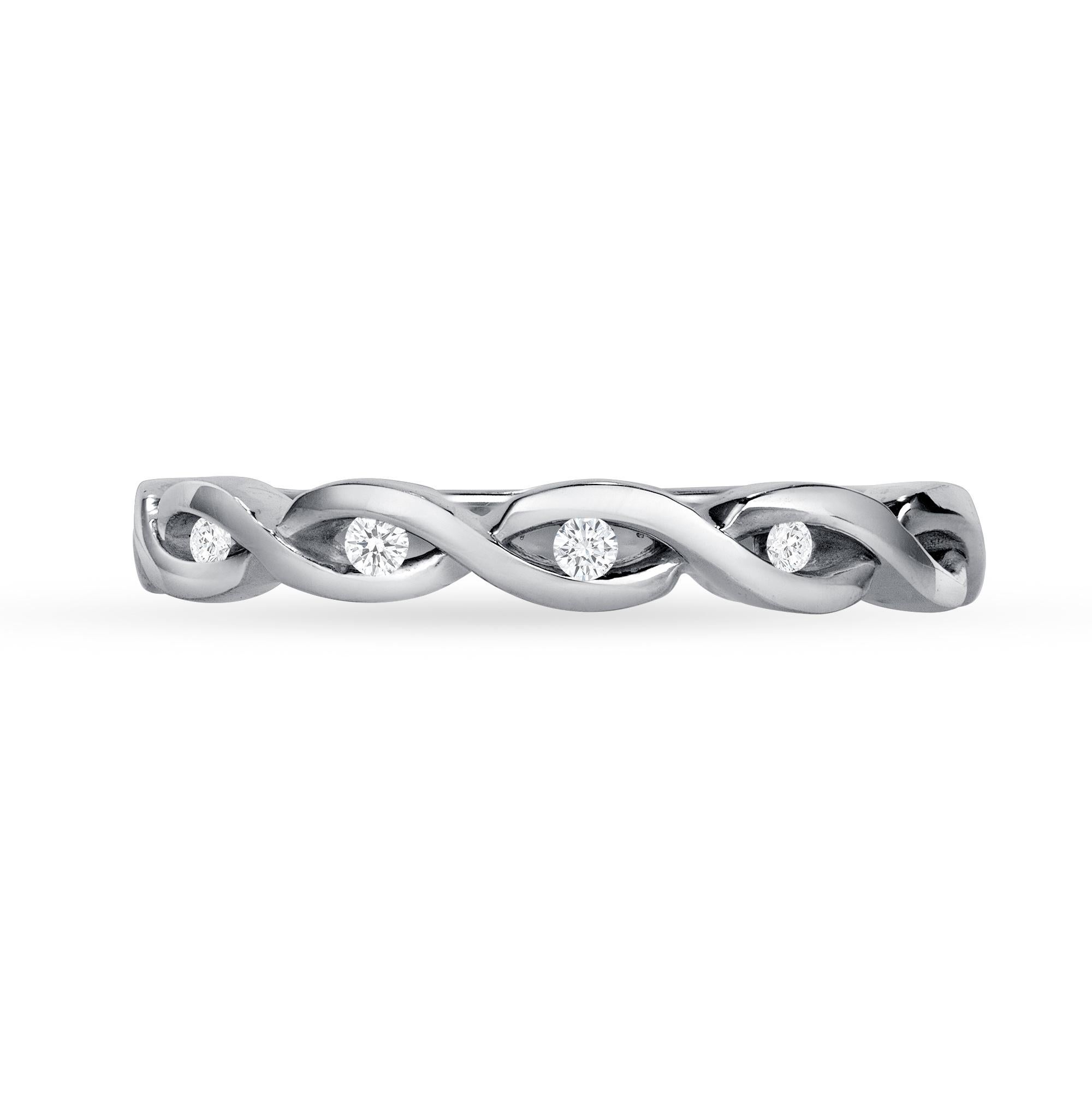 For Sale:  0.09 Carat Ladies Diamond Band Twist Design 2