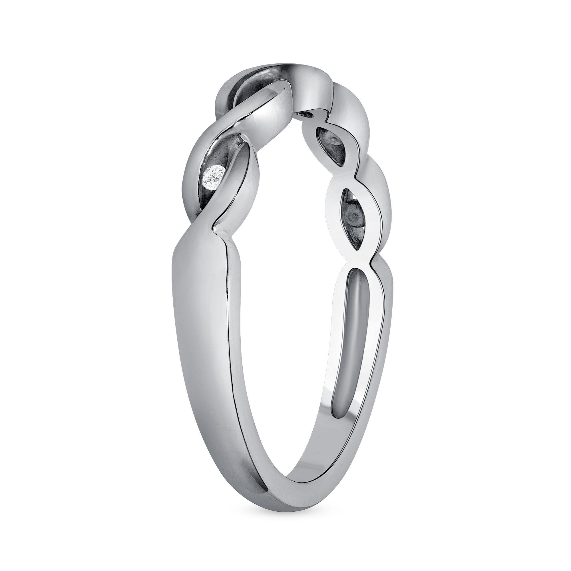 For Sale:  0.09 Carat Ladies Diamond Band Twist Design 3