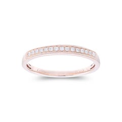 0.09 ctw Diamond Wedding Band 1981 Classic Collection Ring in 14K Rose Gold