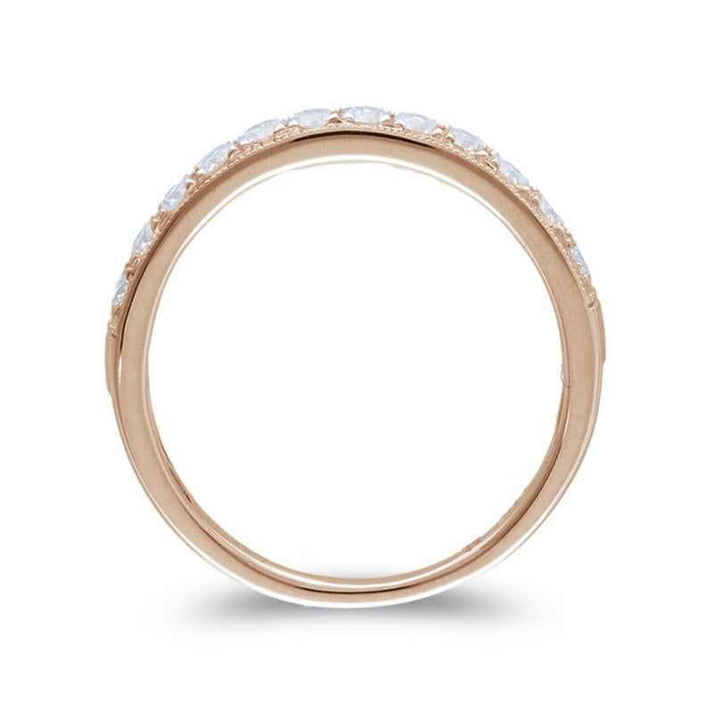 Round Cut 0.09 ctw Diamond Wedding Band 1981 Classic Collection Ring in 14K Rose Gold For Sale