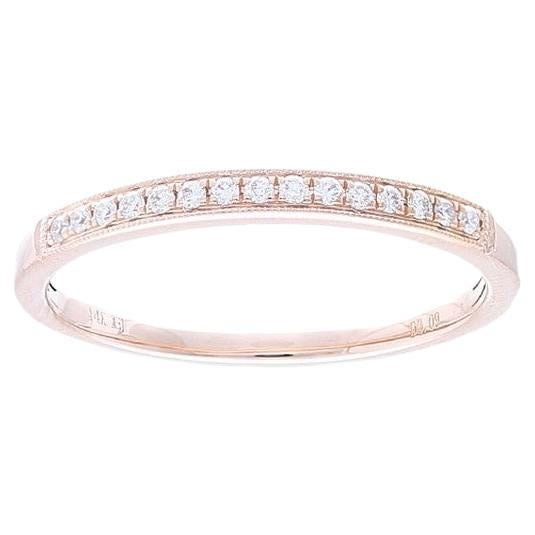 0.09 ctw Diamond Wedding Band 1981 Classic Collection Ring in 14K Rose Gold For Sale