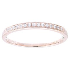 0.09 ctw Diamond Wedding Band 1981 Classic Collection Ring in 14K Rose Gold