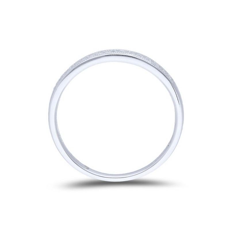 Diamonds: Fifteen meticulously selected excellent round diamonds grace this wedding ring, each set securely in a delicate micro pave setting, creating a continuous and delicate shimmer. The total carat weight of 0.09 carats ensures a captivating and