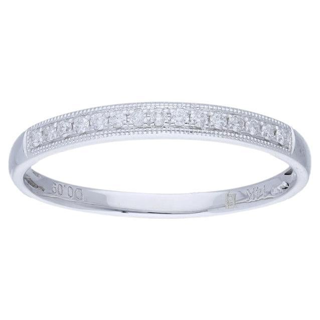 0.09 ctw Diamond Wedding Band 1981 Classic Collection Ring in 14K White Gold