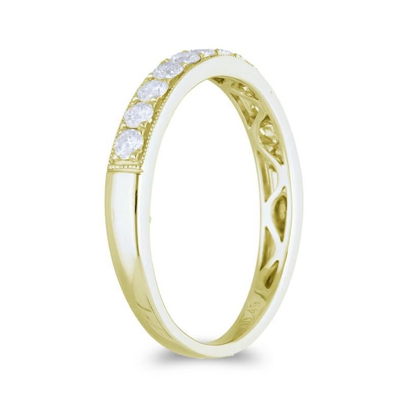 Modern 0.09 ctw Diamond Wedding Band 1981 Classic Collection Ring in 14K Yellow Gold For Sale