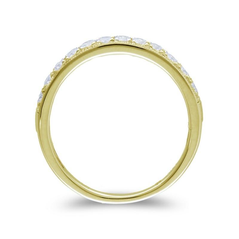 Round Cut 0.09 ctw Diamond Wedding Band 1981 Classic Collection Ring in 14K Yellow Gold For Sale
