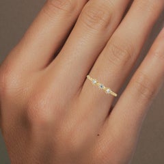 0.09 CTW Twist Diamond Ring in 14K Gold, VS Natural Diamond Band