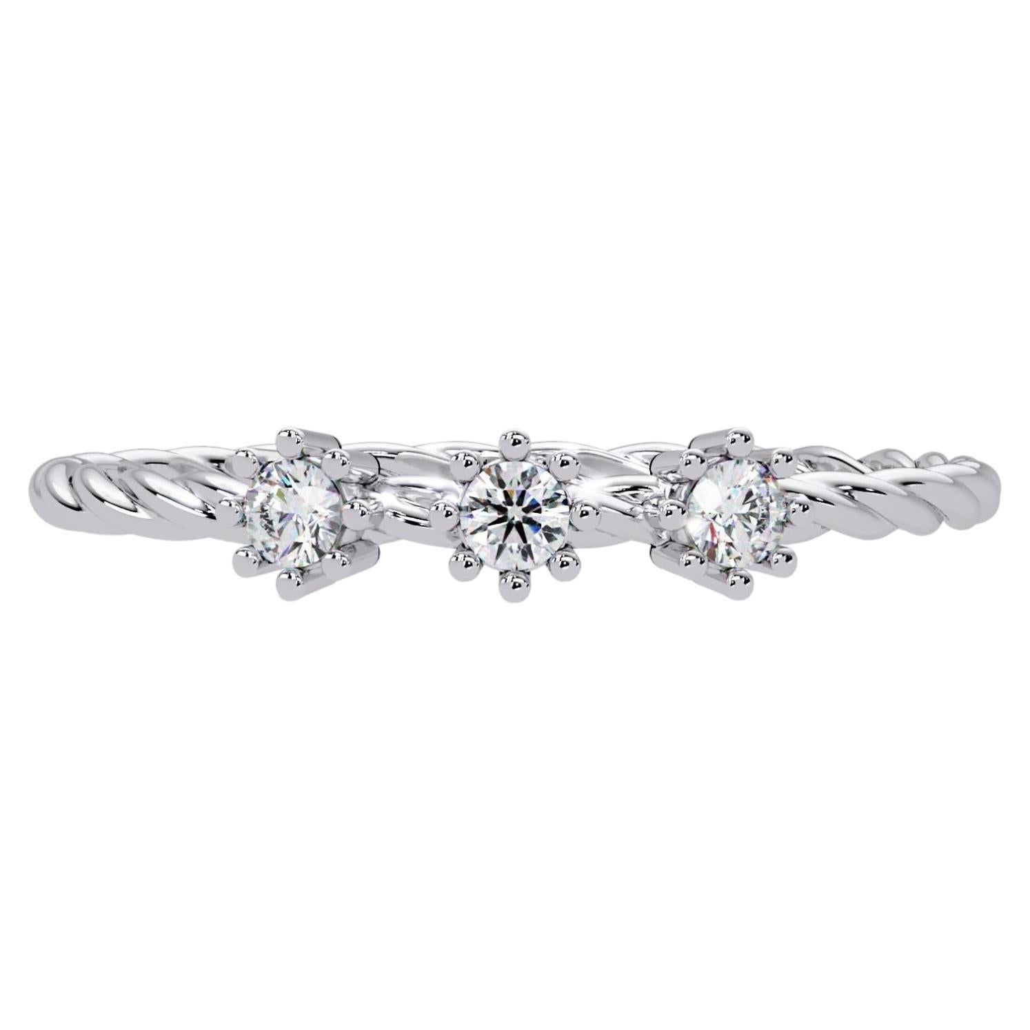 0,09 CTW Diamantring aus 14K Gold, VS Naturdiamantband