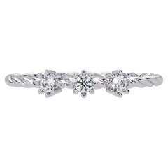 0.09 CTW Twist Diamond Ring in 14K Gold, VS Natural Diamond Band