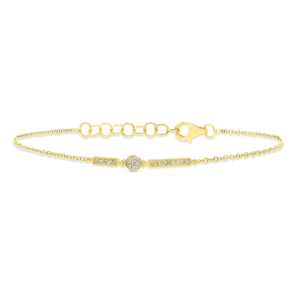 0.09ct Round Brilliant Cut Diamond Chain Bracelet in 14k Yellow Gold