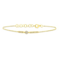0.09ct Round Brilliant Cut Diamond Chain Bracelet in 14k Yellow Gold