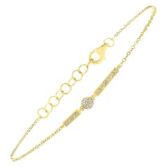 0.09ct Round Brilliant Cut Diamond Chain Bracelet in 14k Yellow Gold