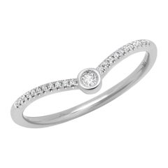 0.09ct Round Cut Diamond Ring in 14k White Gold
