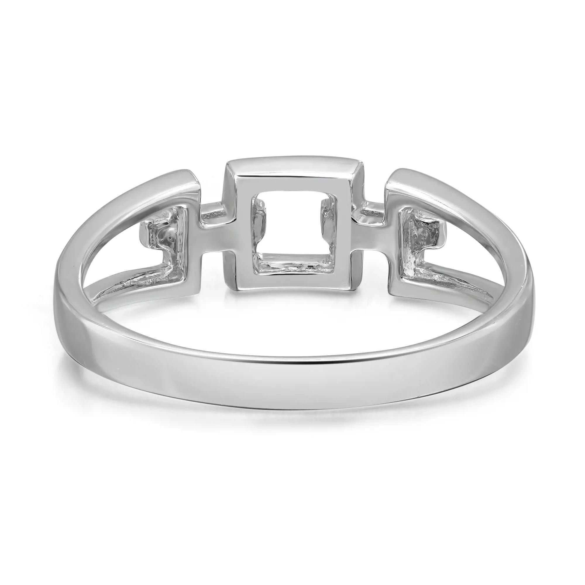 Modern 0.09Cttw Pave Set Round Diamond Ladies Ring 14k White Gold For Sale