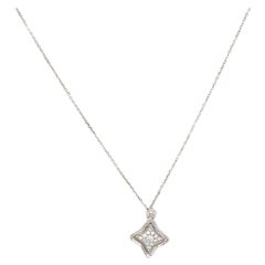 0.09ctw Pave Diamond Star Lariat Necklace 14K White Gold