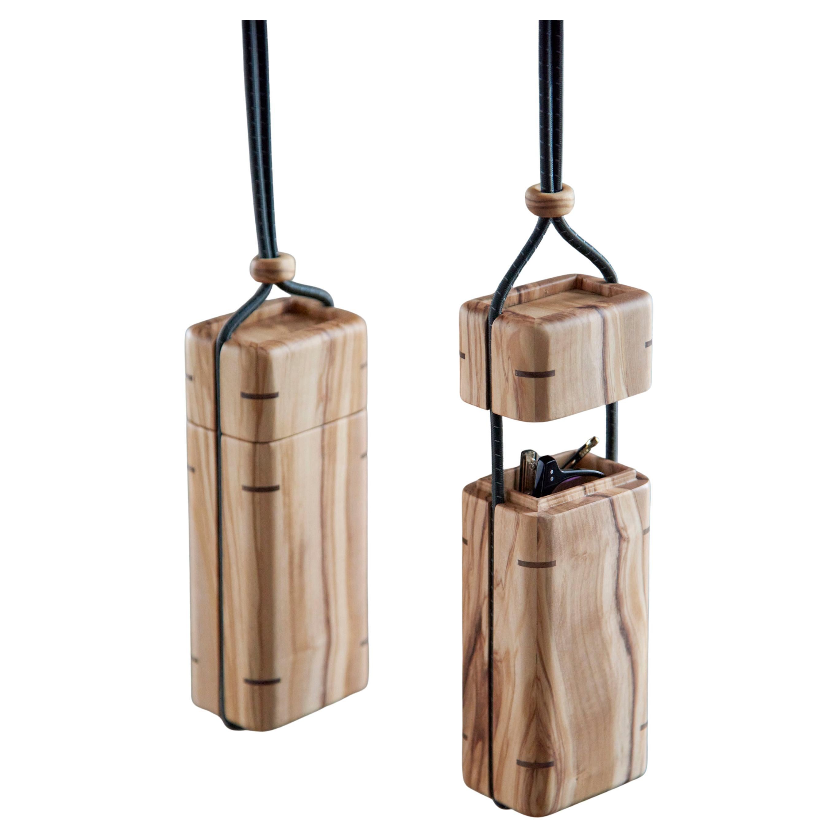 009_N -- Minimal Inro-Inspired Case in Olive Wood For Sale