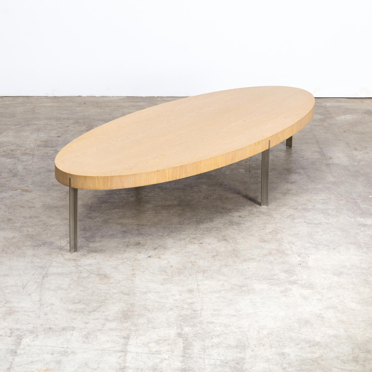 2000s Arco ‘2900’ Oak and Metal Surfboard Coffeetable For Sale 1