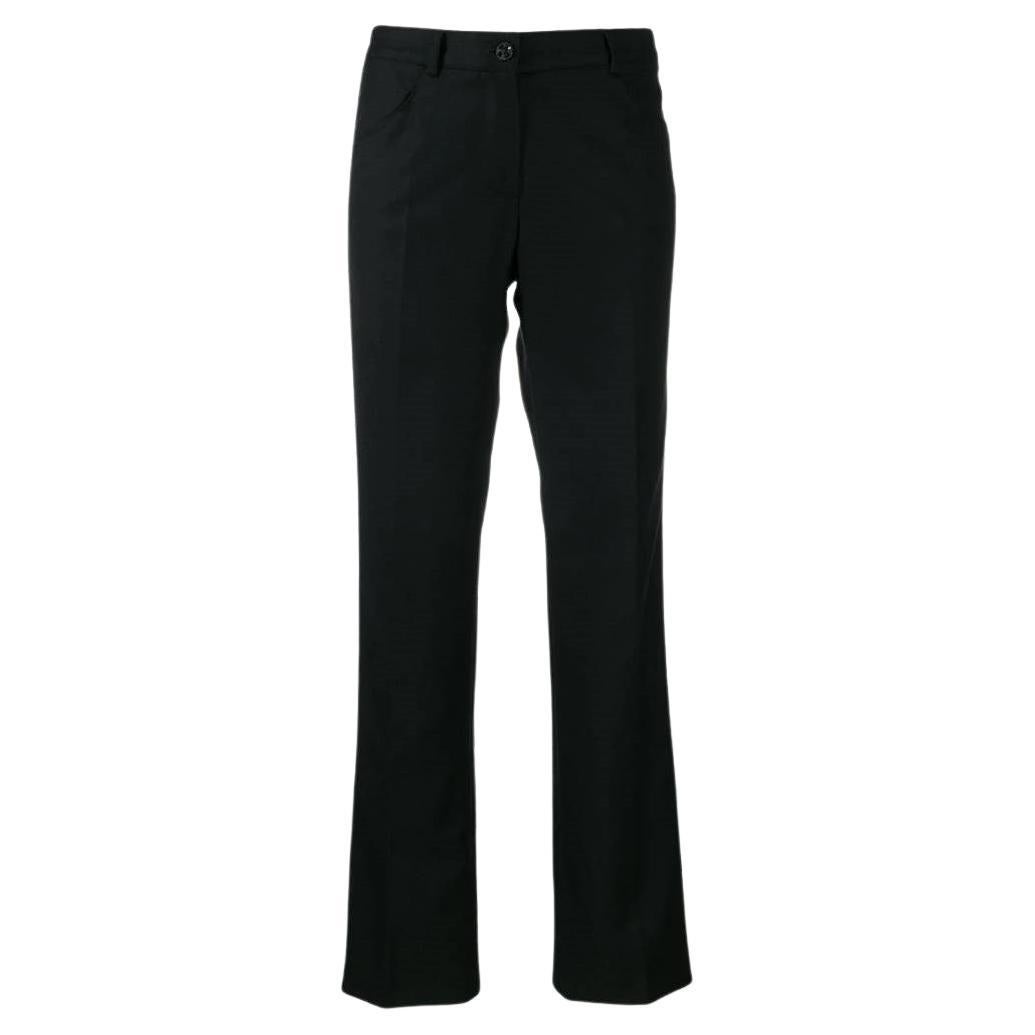 00s Chanel Vintage black wool crop trousers
