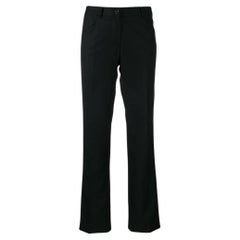 00s Chanel Vintage black wool crop trousers