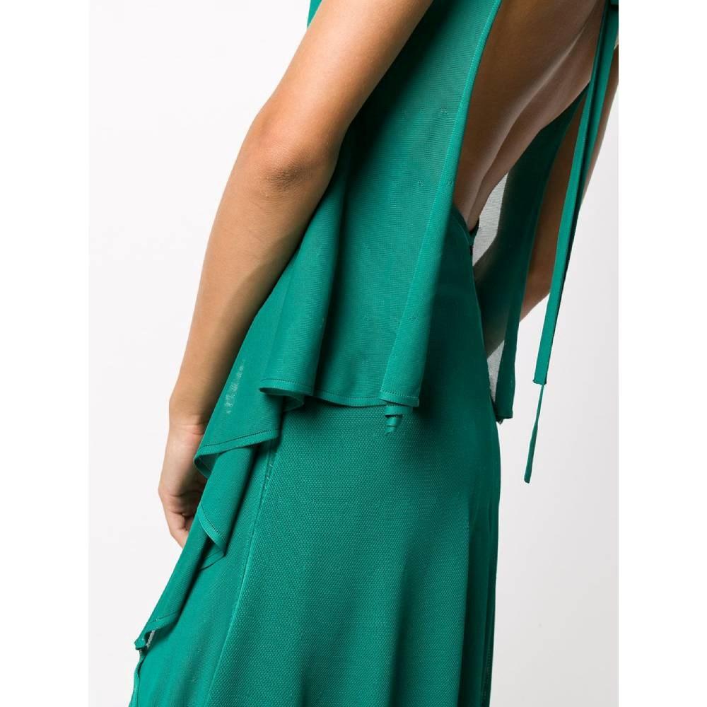 00s Chanel Vintage emerald green viscose dress In Good Condition For Sale In Lugo (RA), IT