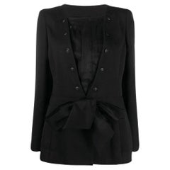 00s Chanel Vintage textured black cotton jacket