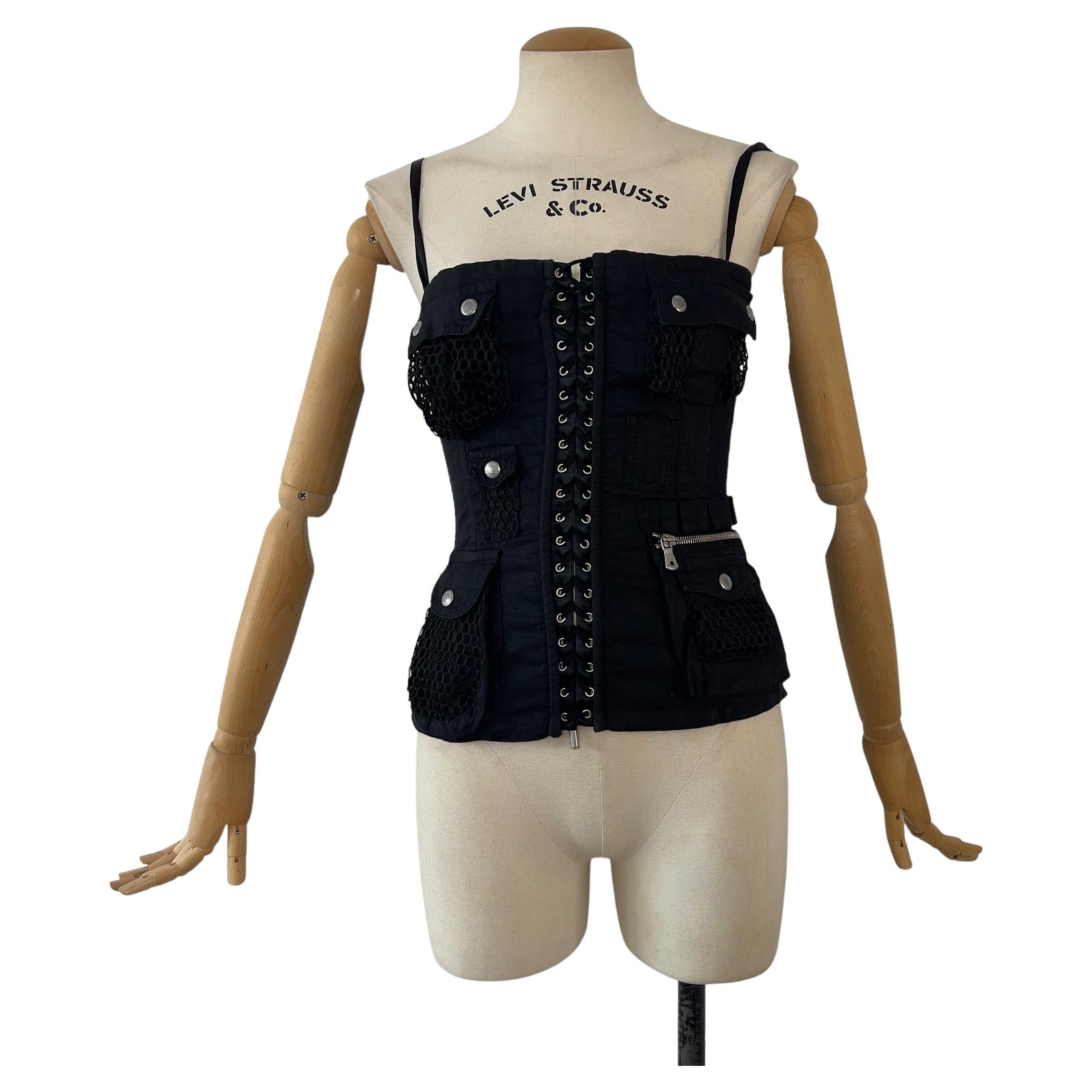 00’s Dolce & Gabbana cargo pocket corset For Sale