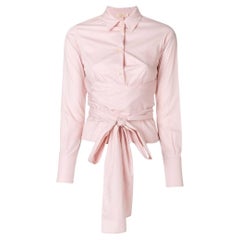 00s Romeo Gigli Vintage pink cotton belted shirt
