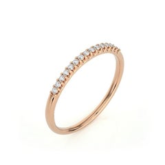 0.1 Carat Diamond Wedding Band 1981 Classic Collection Ring in 14K Rose Gold