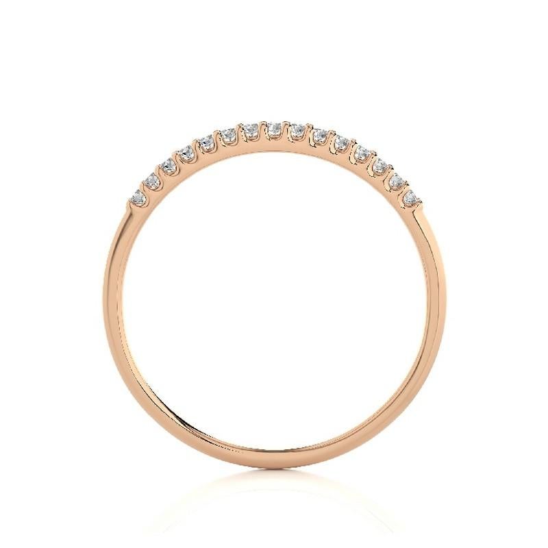 Moderne 0.1 Carat Diamond Wedding Band 1981 Classic Collection Ring in 14K Rose Gold en vente