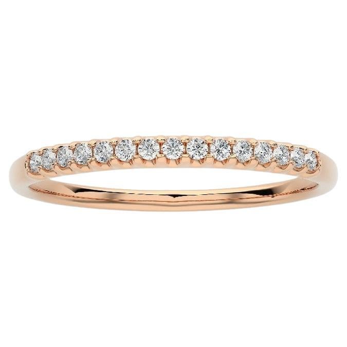 0.1 Carat Diamond Wedding Band 1981 Classic Collection Ring in 14K Rose Gold