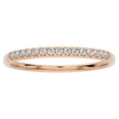0.1 Carat Diamond Wedding Band 1981 Classic Collection Ring in 14K Rose Gold