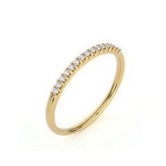 0.1 Carat Diamond Wedding Band 1981 Classic Collection Ring in 14K Yellow Gold