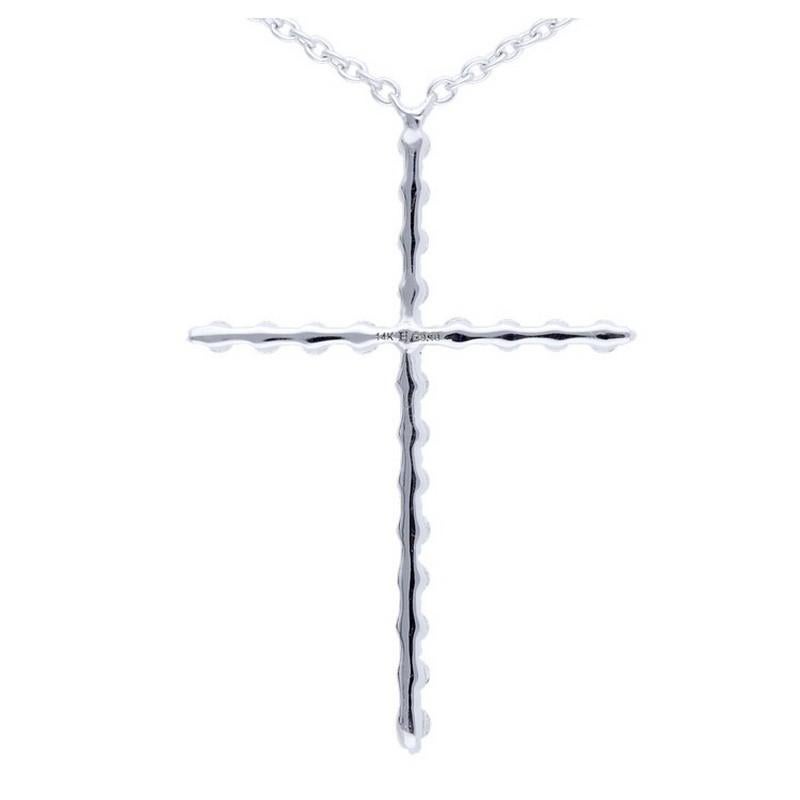     Diamond Carat Weight: This elegant cross necklace features a total of 0.1 carats of diamonds. The necklace is adorned with 21 round-cut diamonds, carefully selected for their brilliance and clarity, creating a stunning visual impact.

    Gold